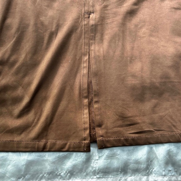 FAUX SUEDE SKIRT, TOFFEE, SIZE 24, BACK ZIPPER, FRONT POCKETS, FRONT SLIT, FEELS - Picture 9 of 10